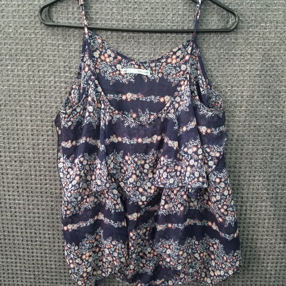 ❤️ 3/$12. Maurices Sheer Spagetti String Tank Top Womens M